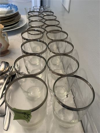 Silver Rim Glassware