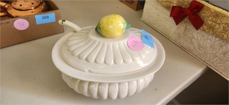 Soup Tureen With Lid & Spoon