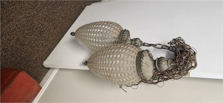 Heavy & Large Vintage Pine Cone Glass Lights