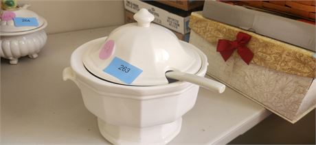 Soup Tureen With Lid & Spoon