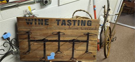 Wood Wall Hanging Wine Bottle Display