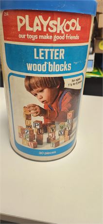 Vintage Playskool Letter Wood Blocks