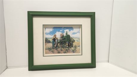 John Deere Wood Framed Numbered Raised Print.