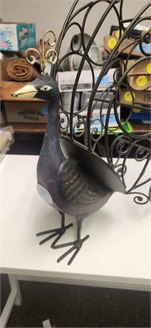 Metal Peacock Wine Rack