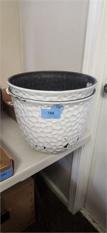 2 Metal Flower Pots