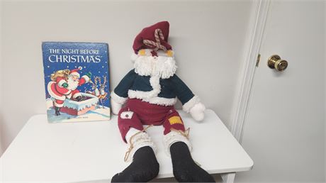 Shelf Sitting Santa Claus & Christmas Book