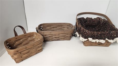 2 Longaberger Baskets & One Miscellaneous Basket