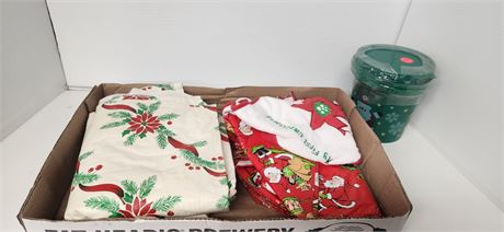 Tablecloth, Baby First Christmas Bib, Misc.