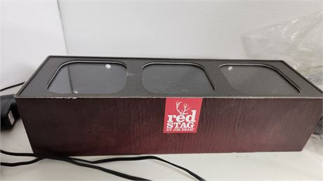 Red Stag Light Up Bottle Display. TESTED AND WORKS!!! & Ceiling Light Cover.