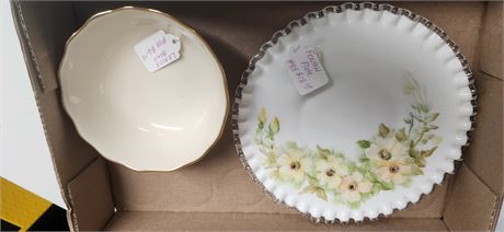 Fenton Plate & Lenox Bowl