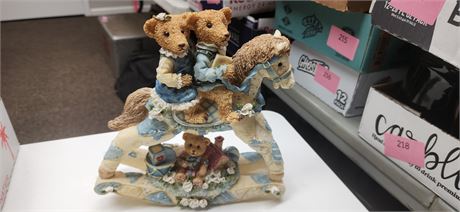Bears On Rocking Horse Figurine