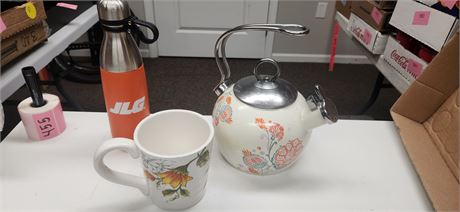 Unique Handle Tea Kettle & Cup & Drink Tumbler