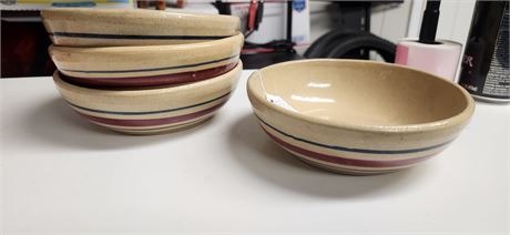4 Vintage RRP Co. Roseville Pottery Bowls