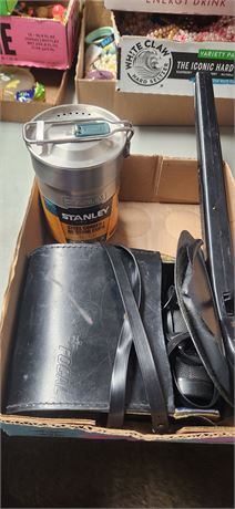 Stanley Steel Cooker & Nesting Cups & Rubberband Gun & Binnoculars & Case