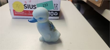 Hand Painted Satin Fenton Signed Duck