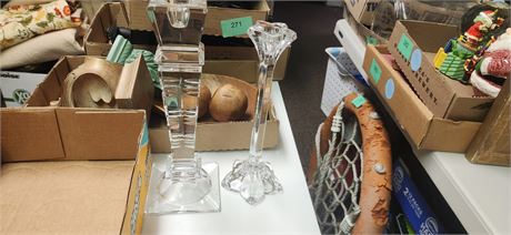2 Glass Candle Holders