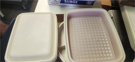 Tupperware Storage Container With Lid & Divided Tray