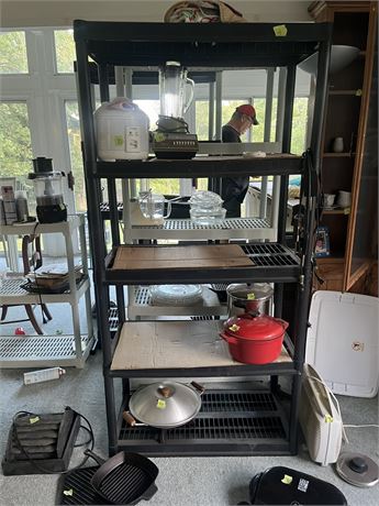 Plastic Shelving (Contents on Shelves not included) Black
