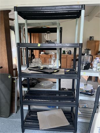 Plastic Shelving (Contents on Shelves not included) Black