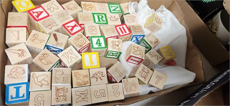 Wood letter blocks