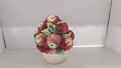 Apples In Basket Cookie Jar. About 9 Inches Tall