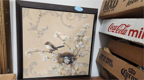 Framed Bird Picture & Collectable Items
