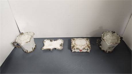 Vintage Glassware. Some Of The Pieces Are Chipped