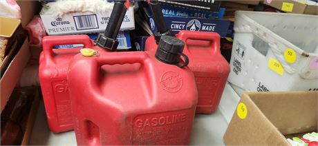 3 Small Plastic Gas Cans