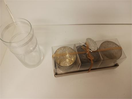 Candle Holders & Drinking Glass