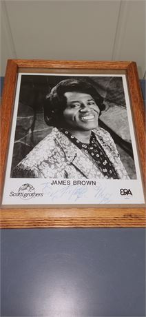 Framed James Brown Signed Autograph Picture