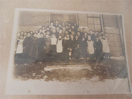 Black & White Class Room  Photo. Corner Of Cardboard Border Is Torn, Not Photo
