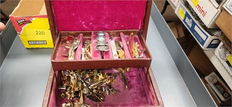 Vintage Tie Pins & Jewelry Box