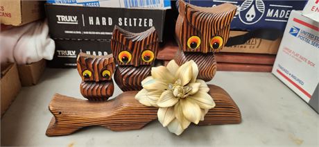 Very Unique Wood Owl Statue