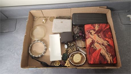 Jewelry & Knife & Toy Rambo Watch & Empty Jewelry Boxes & Misc.
