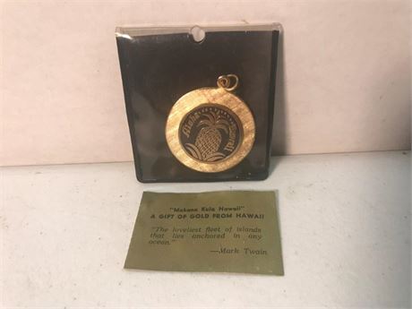 Aloha Hawaii 14KT Gold Plated Keychain