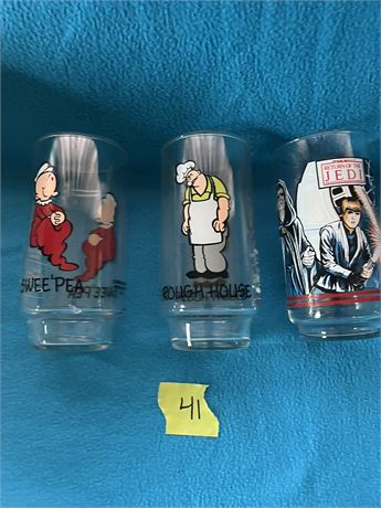 Vintage Collectible Popeye and Star Wars Glasses