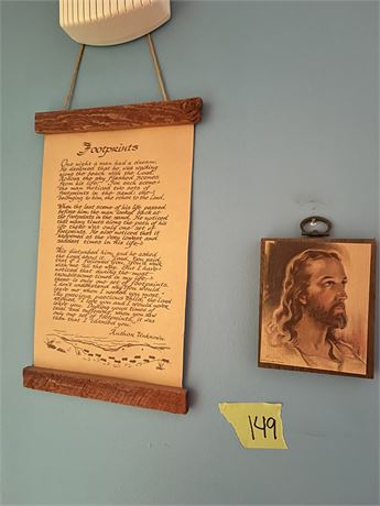 "Footprints", Jesus Wall Hanging