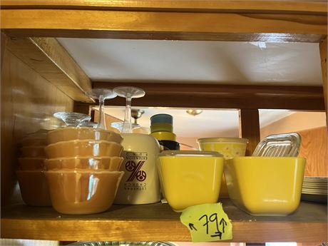 Dishes, Glassware Shelf Lot