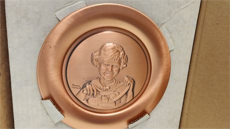 Norman Rockwell "Butter Girl" Copper Collector's Plate