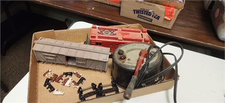 Lot Of Vintage Train Accessories & Misc. & Lionel 027 Train Car