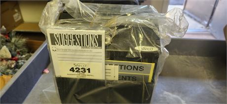 Safeco 4232BL Black Suggestion Box With 25 Suggestion Refill Cards
