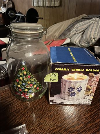 Christmas Jar and Candle Holder