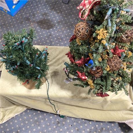 Artificial Lighted Mini Christmas Trees