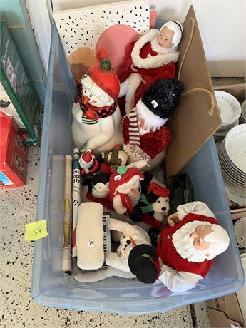 Christmas Decor, Santa and Mrs. Claus, Snowmen