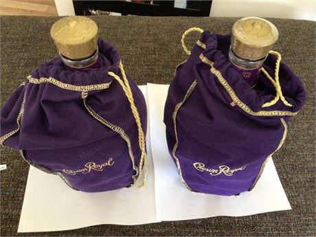 Collectable Crown Royal Bottles in Original Bags