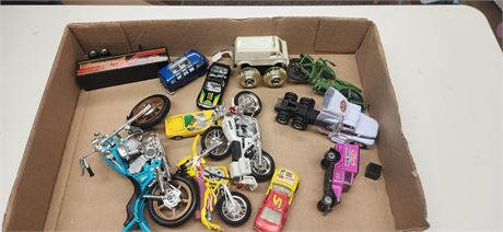 Lot of toy motorcycles & cars
