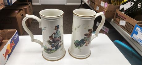 Norman Rockwell 'Goin Fishin' Mugs