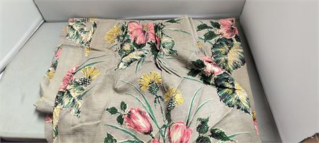One Grey Flower Curtain Panel