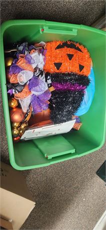 Tote of Halloween Decorations