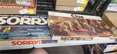 Sorry and Clue Board Games